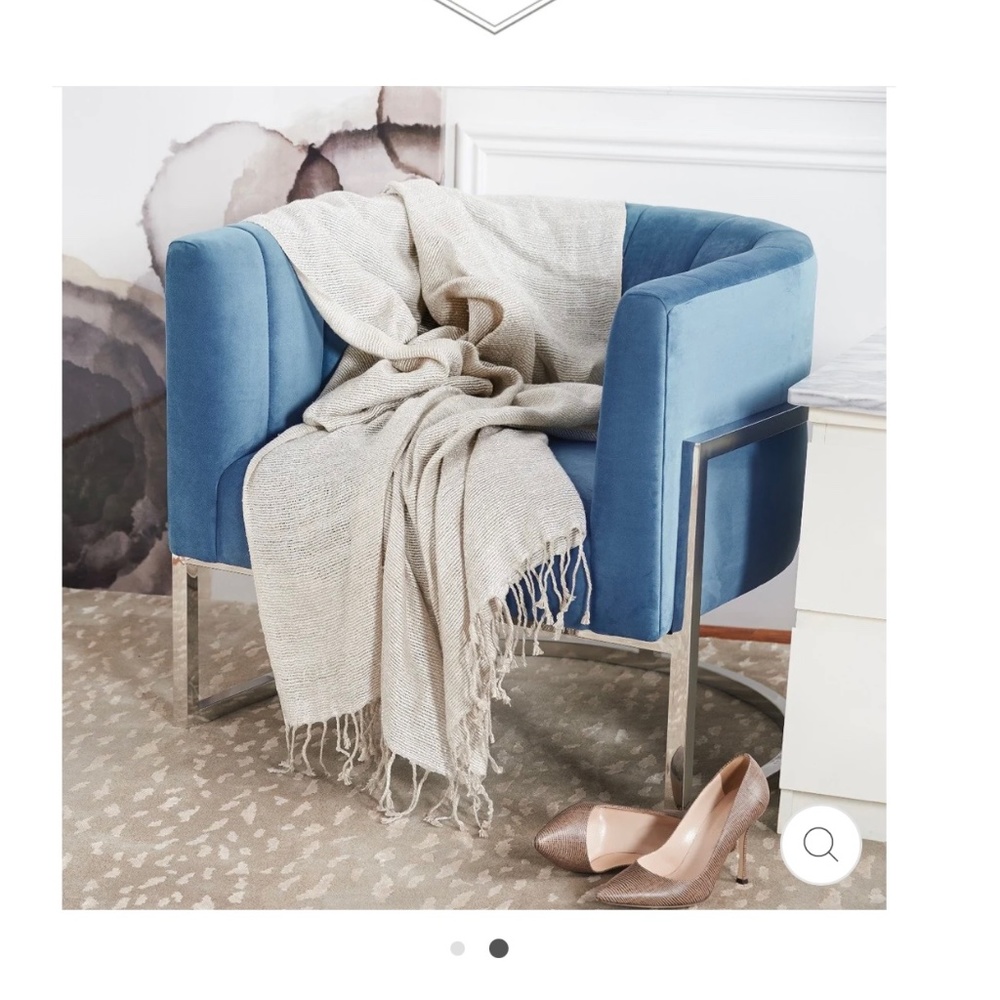 High End Elisabeth York Hand Woven  Linen Silk Throw